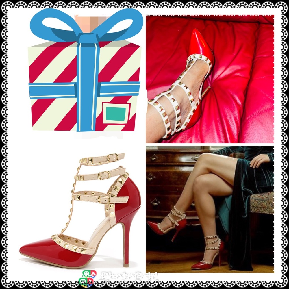 Wild diva red studded heels